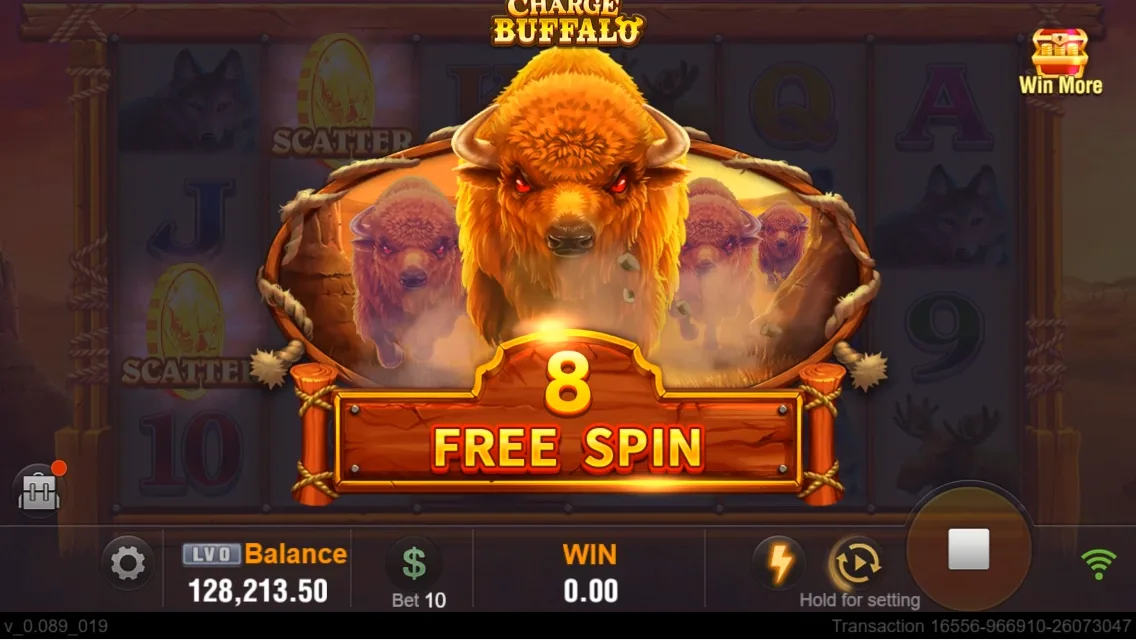 Halimbawang screen ng provider na nagpapakita ng walong free spins